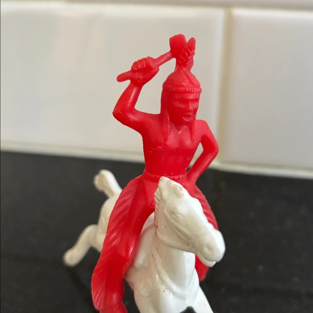 Vintage Louis Marx & Co Native American Figure -  & Native American on Horse